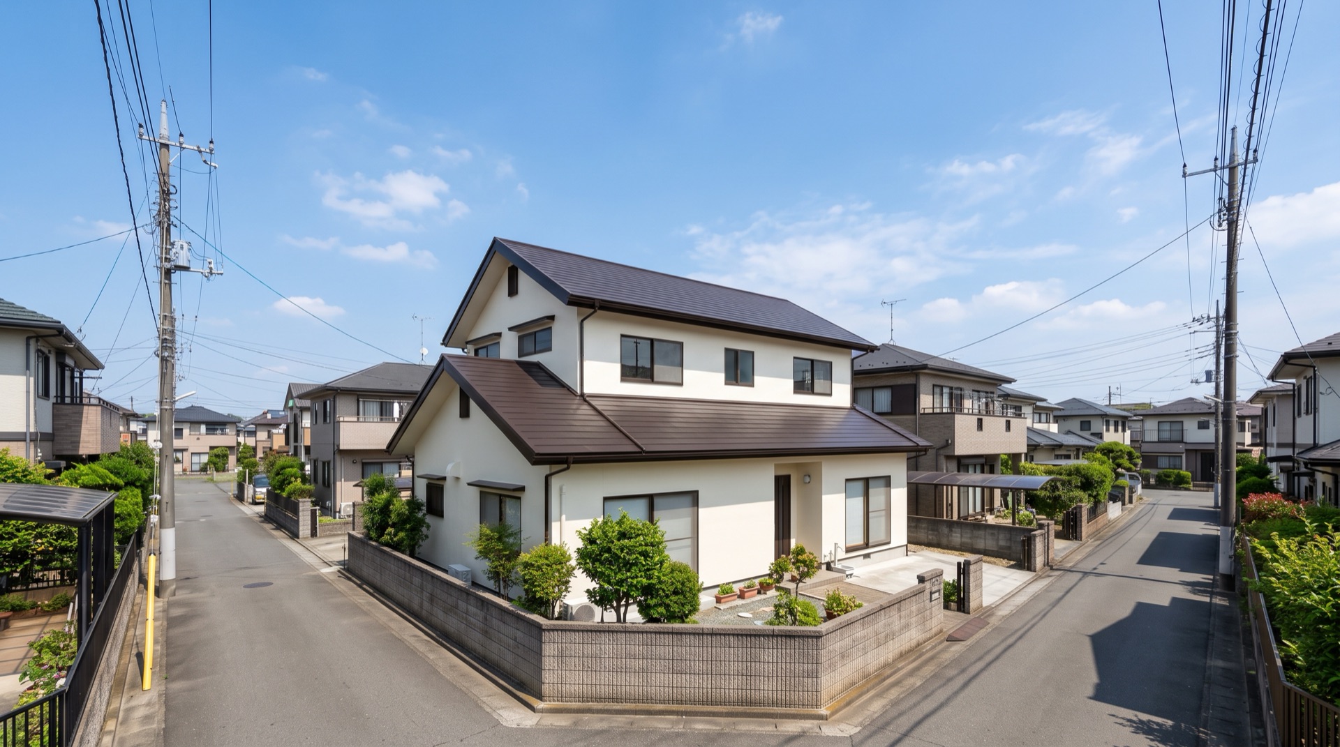 塗り替えを終えた家の外壁と屋根